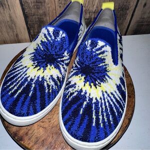 Rothys Blue Burst Kids Shoes Slip On Rothy Yellow {2}